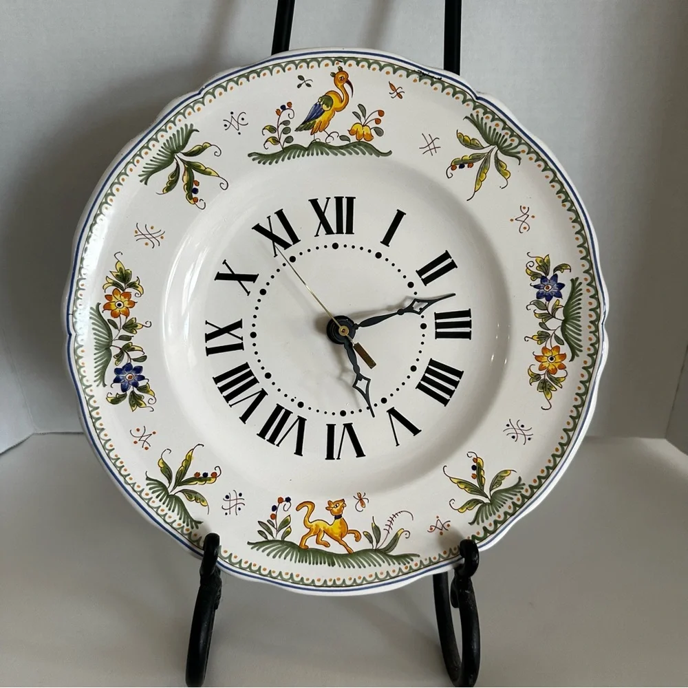 Vintage Hand Painted Wall Clock‎ France